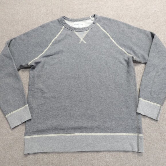 Pistol Lake Sweater Medium Gray Heather Raglan Made in USA - Picture 1 of 9